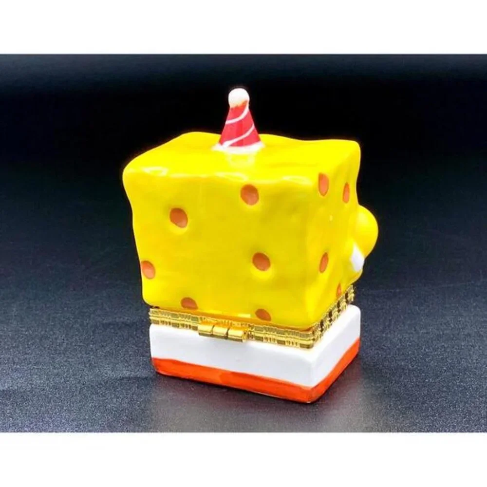 SpongeBob SquarePants Birthday Trinket Box - Ceramic Cartoon Jewelry Holder - Picture 3 of 4